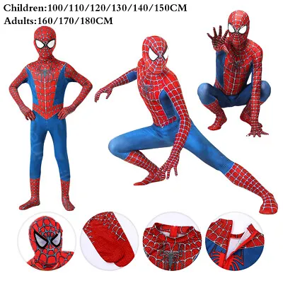 Raimi Spiderman Tights Adult Mens Kids Cosplay Costume Suit Fancy Dress Party UK • £13.32