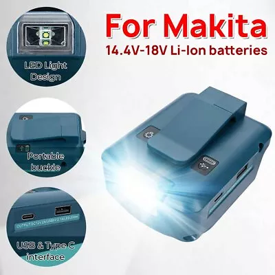 Power Source Li-ion Battery USB+ Type C Charger Adapter BL1830 For Makita 18V FS • $17.47