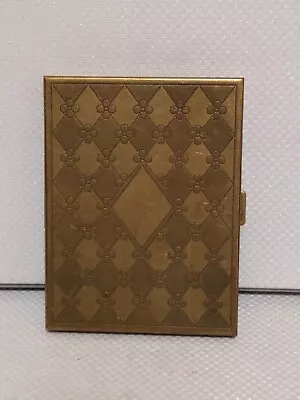 Brass Cigarette Case With Floral Motif Vintage  • $9.99