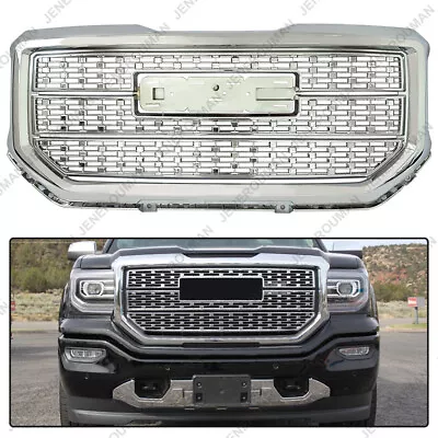 Chrome Grill For 16-18 GMC Sierra 1500 Base SLE Upper Front Grille 2019 Limited • $129.99