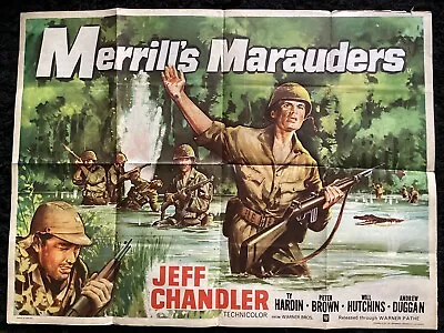 Merrills  Marauders  Quad Poster 1962 Jeff Chandler • £65