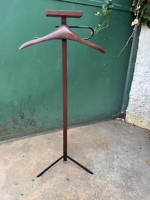 Vintage Standing Teak & Metal Valet Denmark Danish Modern • $550