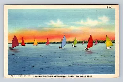 Vermilion OH-Ohio Scenic Greetings Sailing On Lake Erie Vintage Postcard • $7.99