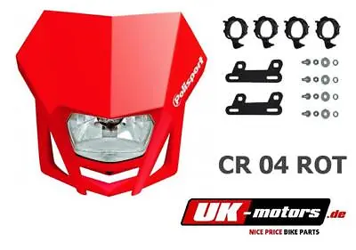 1x Polisport Lamp Mask LMX With Halogen Headlights Red Enduro / Motocross • $68.21