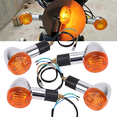 4PCS Turn Signal Lights Amber For Kawasaki Vulcan VN 1500 1600 1700 2000 800 900 • $28.15