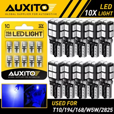 AUXITO T10 LED INTERIOR WEDGE LIGHT BULB CAMPING 12V 194 168 W5W BLUE X10 • $13.99