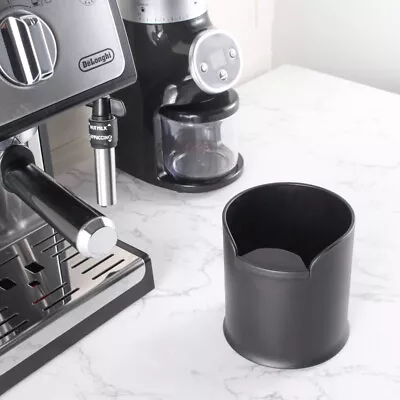 Knock Box Black Coffee Barista Bin Round Shape Espresso Grind Waste Tamper Bin • $21.26