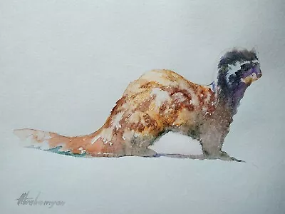 Pine Marten Animal Watercolor Artwork Handmade Original Painting On Paper • $40