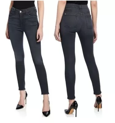 7 For All Mankind High Waist Ankle Gwenevere Jeans Womens Size 26 Black Denim F1 • $19.99