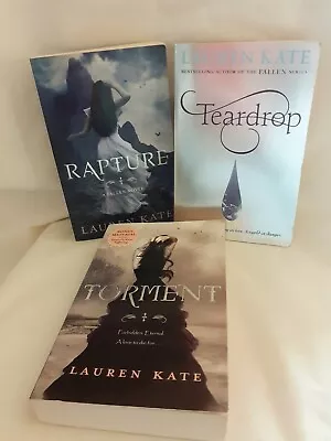 Bundle Of 3 Lauren Kate Paperback Books - Torment Rapture And Teardrop • £4.50