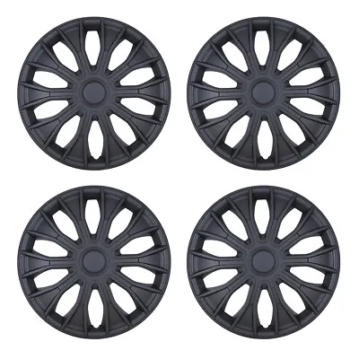 15  Set Of 4 BLACK MATTE Wheel Rim Covers Hub Caps For Ford Chevy Toyota Dodge • $39.99