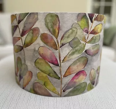 Country Floral Lamp Shade Voyage Willosmere Fabric Lilac Green Grey • £29.50