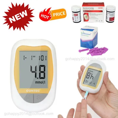 Contec Blood Glucose Monitor Sugar Monitoring Kit 7s Fast Measure Diabetes Test • $19.99