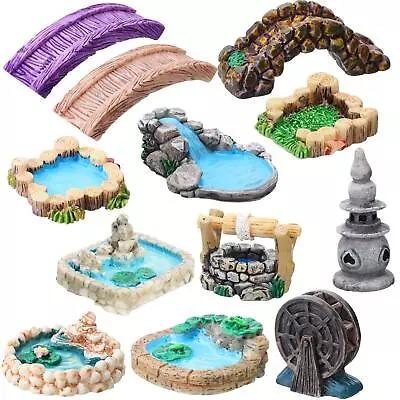 12 Pcs Garden Accessories Miniature Bridge Mini Lighthouse Water Well Bridge Fig • $14.46