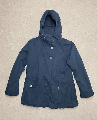 Fat Face Parka Coat Blue Jacket Size UK 14 Women's • £16.99