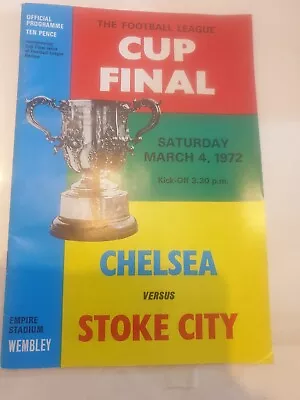 League Cup Final Programme 4 Mar 1972-chelsea V Stoke-with Ticket Stub • £5.99