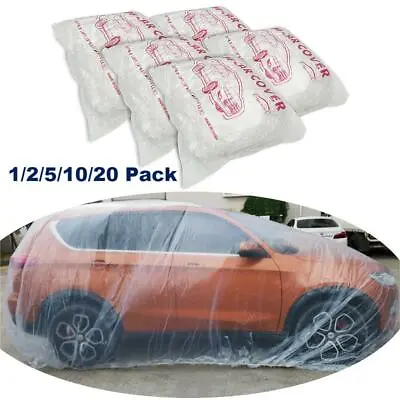 1/2/5/10/20 Pack Clear Disposable Car Cover Temporary Universal Rain Dust Garage • $7.90