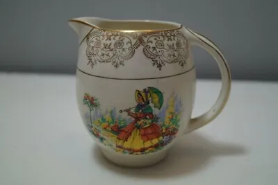 VINTAGE BARRATTS OF STAFFORDSHIRE MILK JUG   Lady In Crinoline Dress 1940s • £19.99