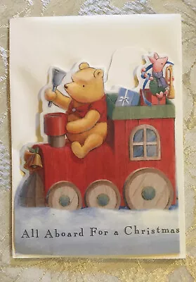 CLASSIC Winnie The Pooh  FOLDOUT Christmas Greeting Card • $4.95