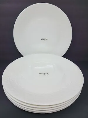 Set Of 6 Mikasa Jenna White Bone China 11  Dinner Plates Dinnerware New • $69.99