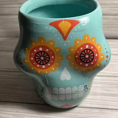 Dis De Los Muertos/Sugar Skull Succulent Planter-Ceramic Bright Colors • $7.25