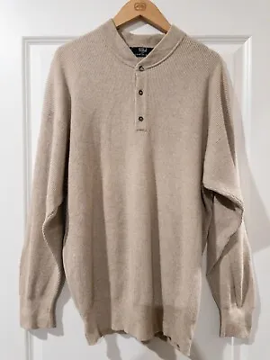 Vintage N PEAL For Saks Fifth Ave Scotland Cashmere Mix Men’s Sweater Size XL • $50