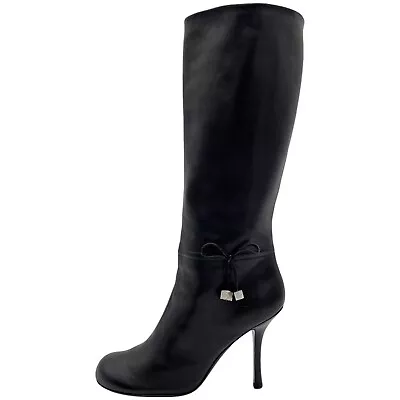 Dior Vintage Gambler Black Leather Heeled Boots With Dice Charms - Size 38 • $800