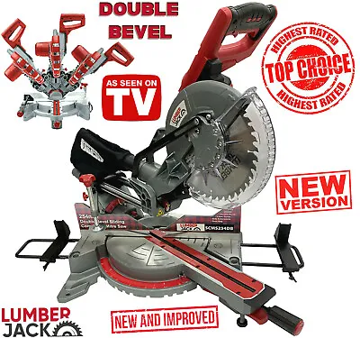 Sliding Compound  Mitre Saw 254mm DOUBLE BEVEL With Lumberjack Laser & 10  Blade • £179.99