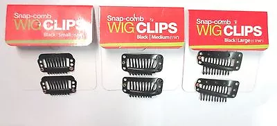 Choose Lot Of 4   12pcs--black  Sml Size Metal Wig Clip  Snap-comb • $11.99