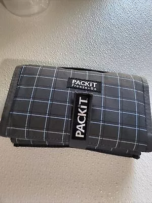 $7.99 • Buy PackIt Freezable Lunch Bag With Zip Closure, Dark Charcoal Block