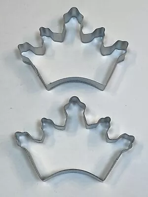 Crown Cookie Dough Cutters Metal Set 2 Lot Vintage Prince Queen Tiara Wedding 5  • $10.99