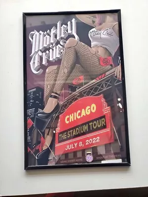 Motley Crue Chicago Stadium Concert Poster- FRAMED! Super Cool  • $21.99