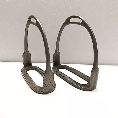 Vintage Pair (2) Of Horse Saddle Stirrups - Nickel - Made In England • $49.95