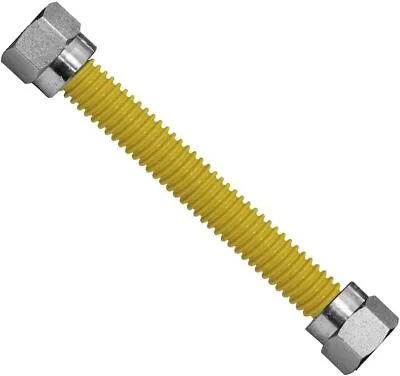 24  Flexible Epoxy Coated Gas Line Connector With 1/2'' O.D. And Nut Fittings • $17.99