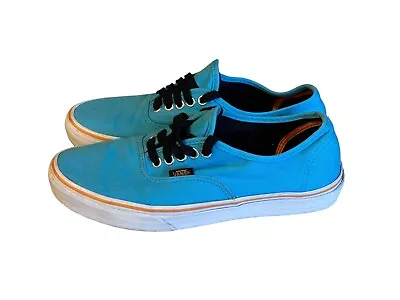 Vans Unisex's Authentic Sneaker Turquoise Pop Blue Atoll Autumn Glory Sz 8.5W/7M • £24.13