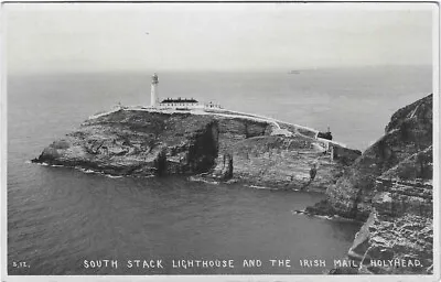 POSTCARD RPPC 26 Sep 1933 South Stack Lighthouse And The Irish Mail Holyhead • £3.25