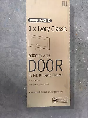 IT KITCHENS:Pack D Ivory Classic 600mm Bridging Door 597 X 277mm • £32.99