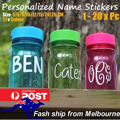 $72.99 • Buy Personalized Water Bottle Kids Name Stickers Labels Gym Drink School Lunch Box