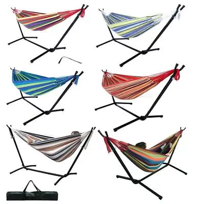 2 Person With Carrying Black Case Portable Hammock With Stand Outdoor Patio • $55.98