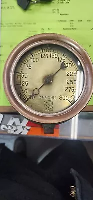 Vintage Ashcroft Manufacturing Co New York Brass Ammonia Pressure Gauge • $325