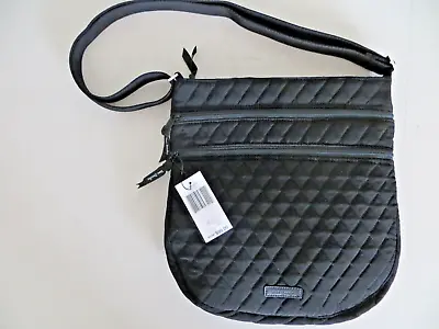 NWT Vera Bradley Trio Zip Hipster Crossbody Bag Microfiber Classic Black • $49.95