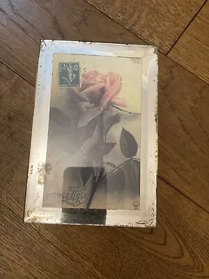 Vintage 2006 Laura Ashley Decorative Silver Mirrored Rose Postcard Jewellery Box • £15