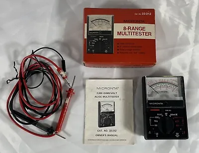 MICRONTA 2000 Ohm 8  22-212 Multitester ACDC Analog Meter Original Box • $22