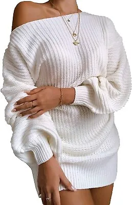 $108.73 • Buy LAVANACE Women's Casual Oversized Off Shoulder Sweater Dresses Long Chunky Pullo