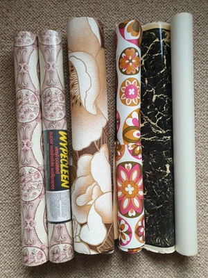 £60 • Buy Vintage 1960s70s Wallpaper Ends X3 And 1980's X2 Wypecleen 2820 Rolls Wallpaper