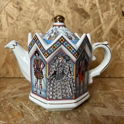 Vintage James Sadler Ceramic Collectors Teapot Queen Elizabeth I Spanish Armada • £17.99