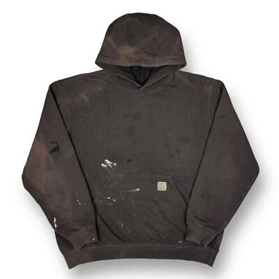 $29.99 • Buy Vintage Carhartt Faded Distressed Hoodie Sweatshirt Men’s Size Large USA Brown