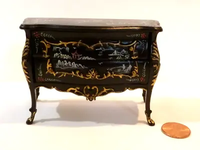 Bespaq Dollhouse Miniature Carved Bombe Chest Hand Painted 1835 Bcs • $59