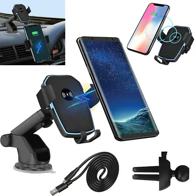 Fast Wireless Car Charger Mount Phone Holder For IPhone Samsung Universal • $9.89