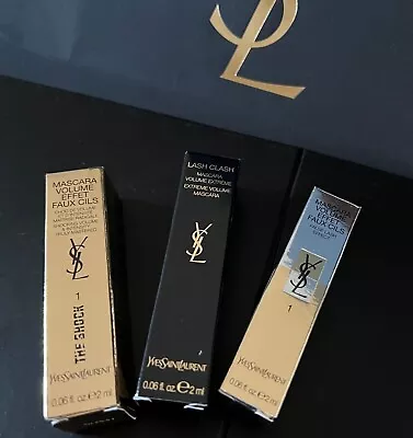 3 X YSL Mascara Lash Clash The Shock Volume Effect Faux Cils NIB Travel Size • $27